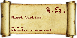 Misek Szabina névjegykártya